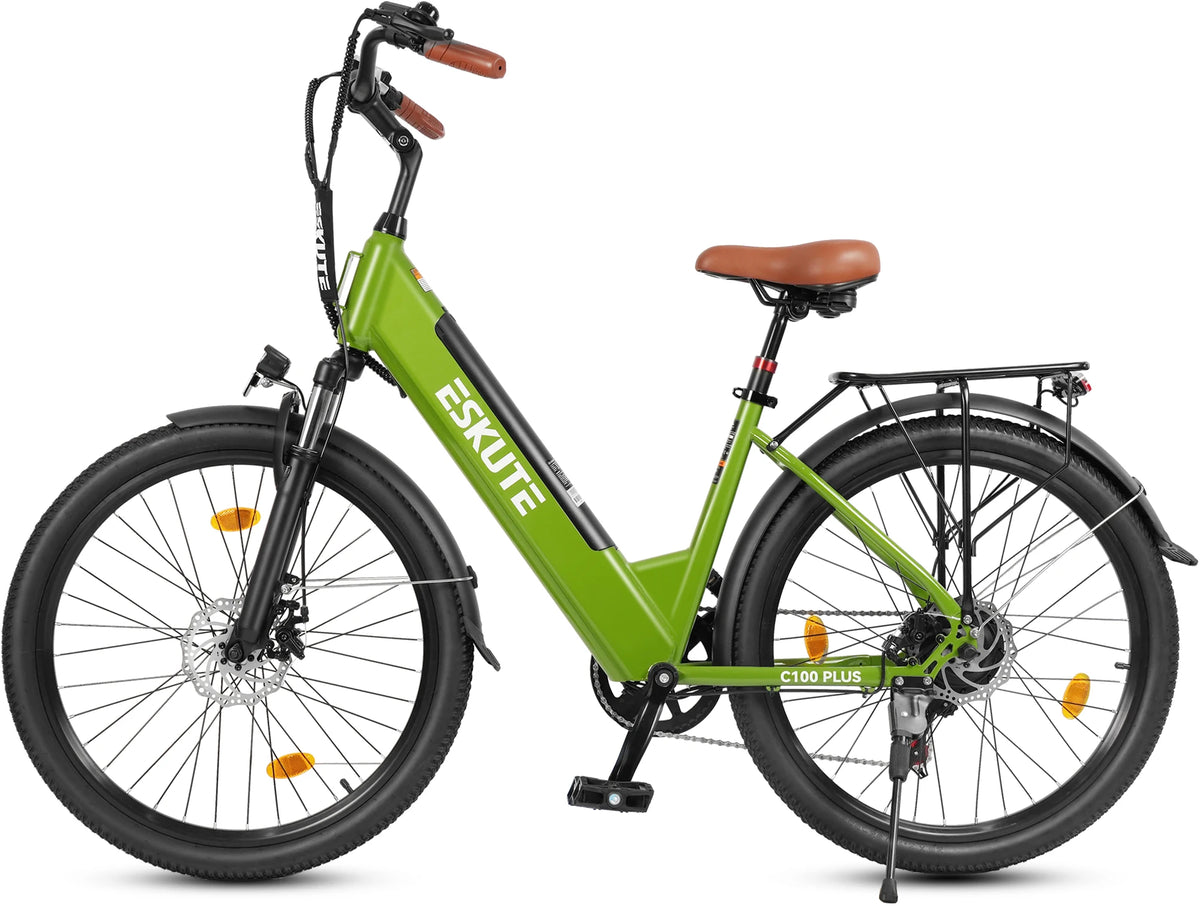 Bicicleta eléctrica para adultos Eskute C100 Plus, 250W, E-City, urbana, para desplazamientos, batería de 36V 13Ah, neumáticos de 26"