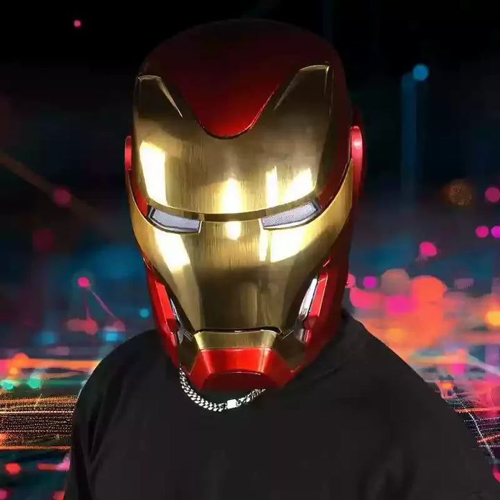 Casco Iron Man MK5, Real, portátil, apertura eléctrica automática, cierre, regalo de Año Nuevo para el Día de los niños, figura de acción coleccionable, juguete