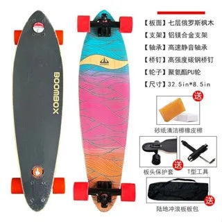 Monopatín profesional para adultos de 32x9,25 pulgadas, tabla de baile longboard, cepillo para niña, calle, camino de arce, velocidad hacia abajo, tabla de doble urdimbre para surf