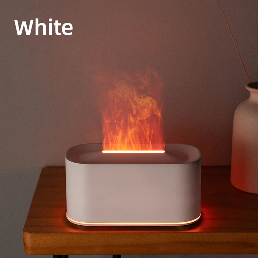 Difusor de aromaterapia con efecto de llama, difusor de aceites esenciales y humidificador de niebla fría, humidificador silencioso para el hogar y el dormitorio