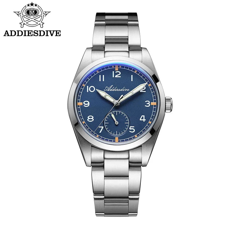 Reloj de lujo para hombre ADDIESDIVE, movimiento japonés VH31, resistente al agua 10 bares, brazalete de acero inoxidable, reloj de cuarzo para hombre con luz nocturna