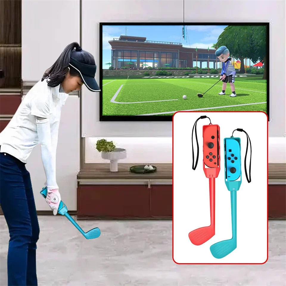 Paquete de accesorios deportivos 10 en 1 para Nintendo Switch, Kit de accesorios deportivos para juegos Oled con palos de Golf