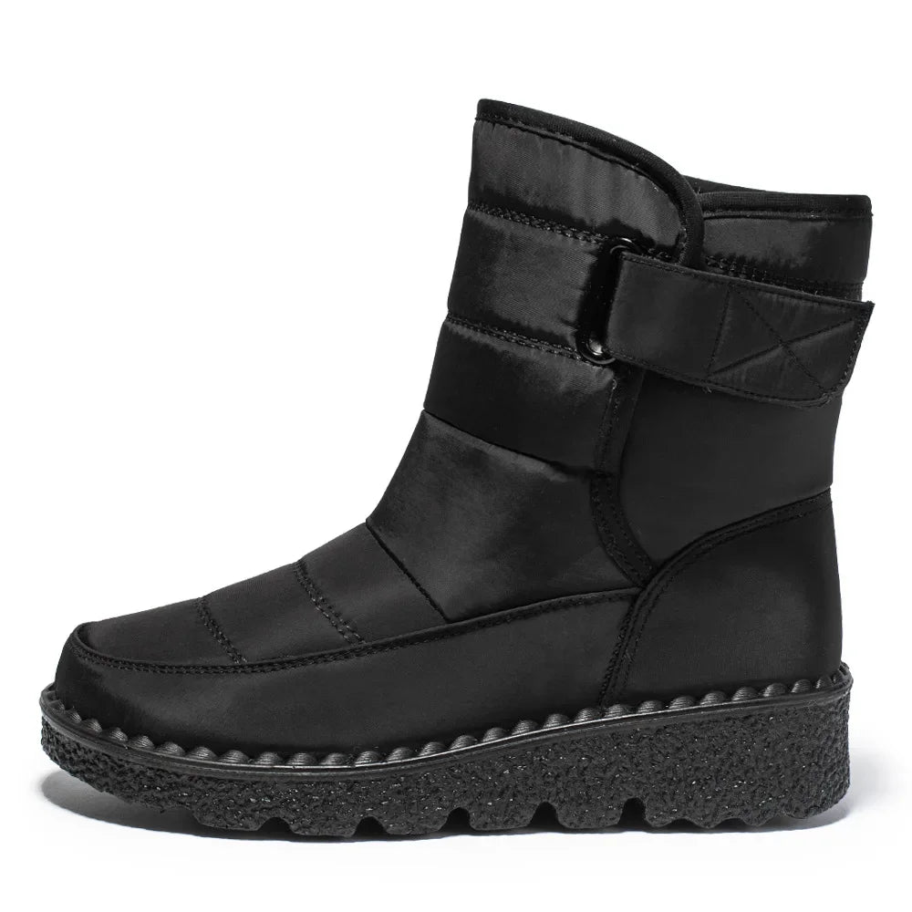 Botas de Mujer 2026, Botas de Nieve Impermeables para Invierno, Botas Cálidas de Piel para Mujer, Zapatos de Algodón, Botines Negros para Mujer