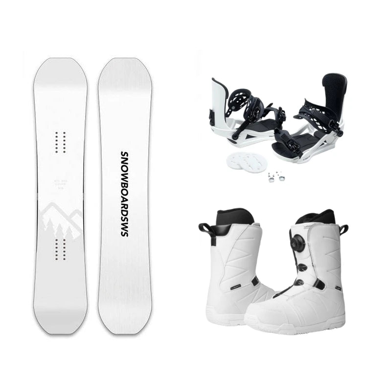Conjunto de Snowboard para Todas las Montañas, Botas y Fijaciones para Snowboard, Equipo Completo de 3 Piezas para Esquí, para Hombres y Mujeres