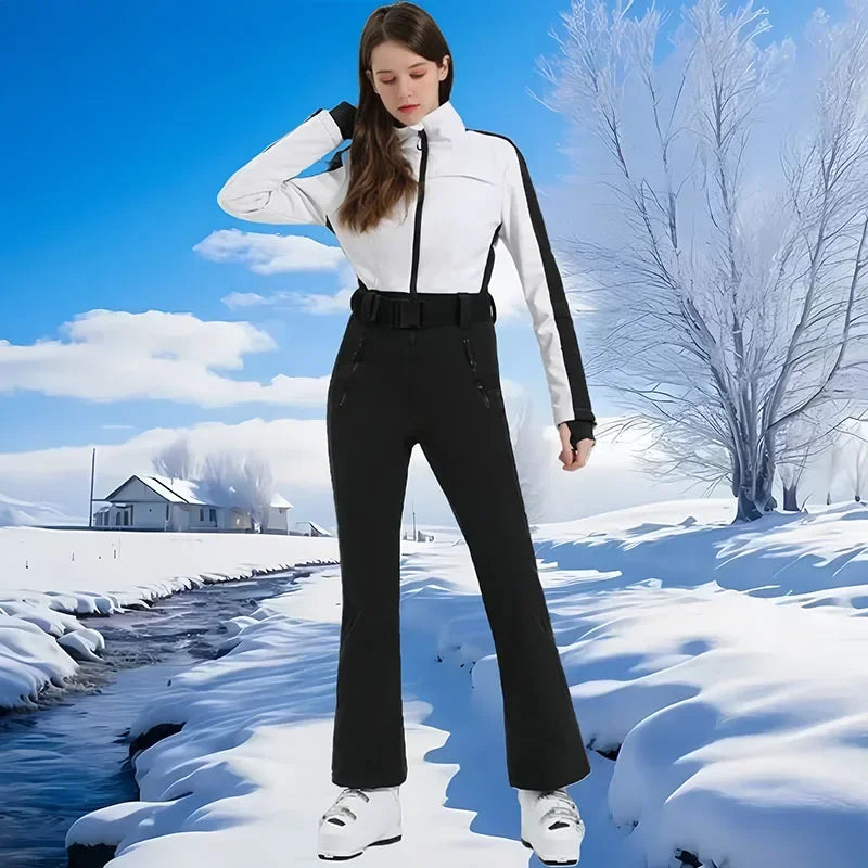 Trajes de Esquí de Invierno 2026, Ajustados, para Mujer, Chaqueta de Snowboard para Exteriores, Overoles Cálidos, Impermeables y Resistentes al Viento, Traje de Esquí de una Pieza