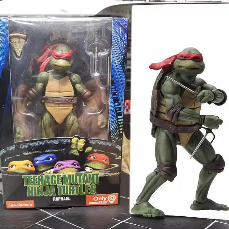 Figura de acción articulada de 7 pulgadas Neca Teenage Mutant Ninja Turtles versión película de 1990, edición limitada, modelo decorativo, juguetes
