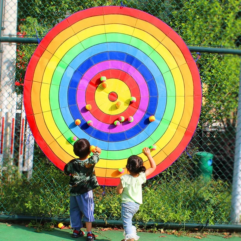 Juego de diana para exteriores con tablero de tela redondo, diana con bolas adhesivas, juguete con 20 bolas, deporte divertido para la interacción entre padres e hijos