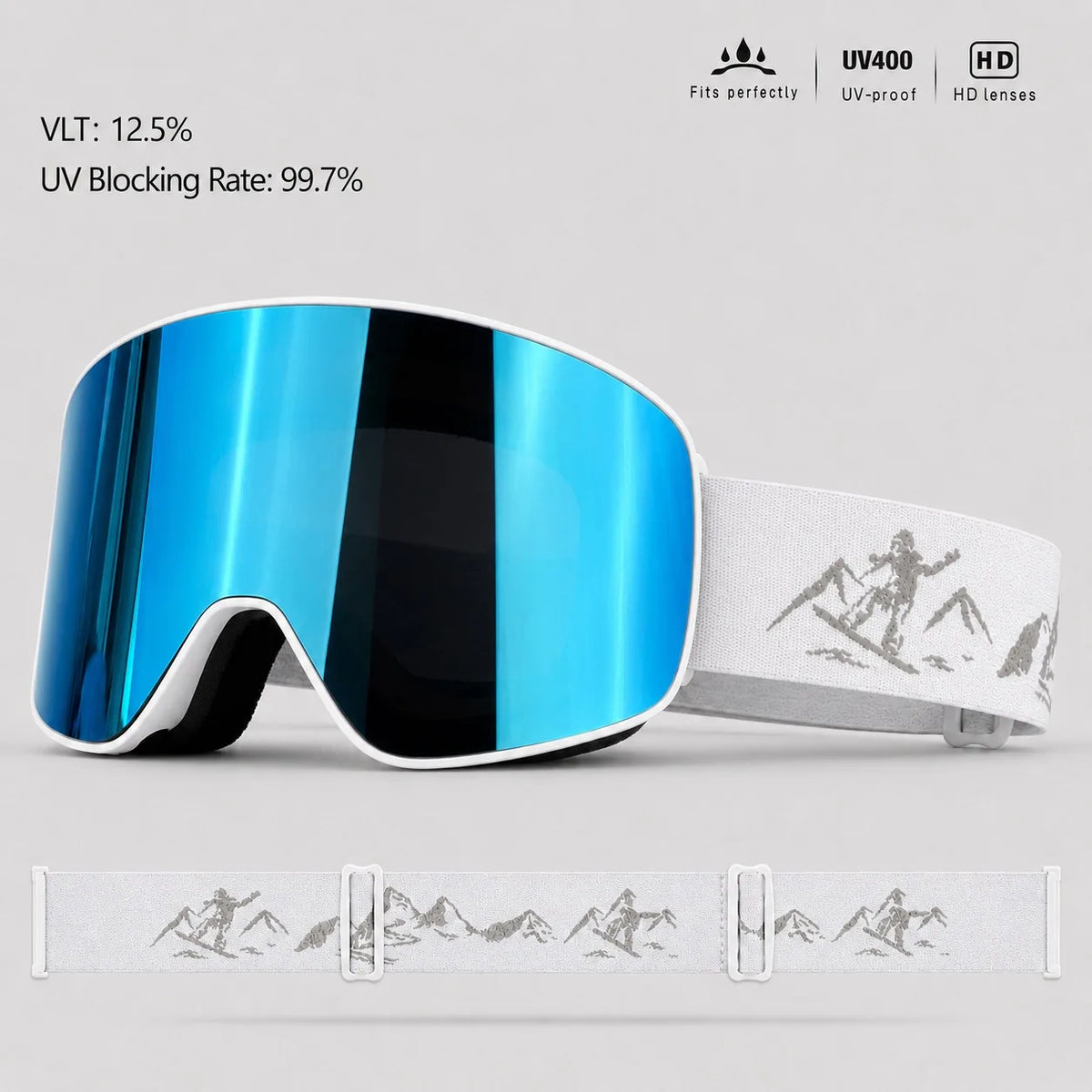 Gafas de esquí antivaho con protección UV400, gafas para snowboard, gafas de esquí resistentes al viento para deportes de invierno, gafas para esquí para hombres y mujeres.