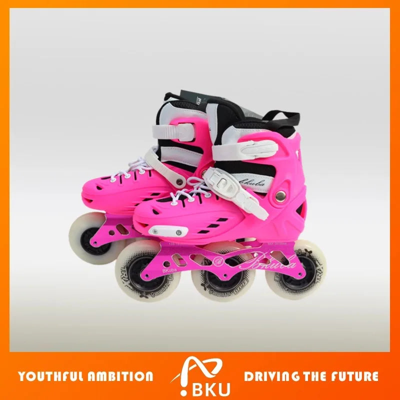 BKU K11 Patines en línea Teen Speed Demons - Patines de carreras de 500 kg, 3 colores, marco ajustable y ruedas silenciosas de PU de 100 mm