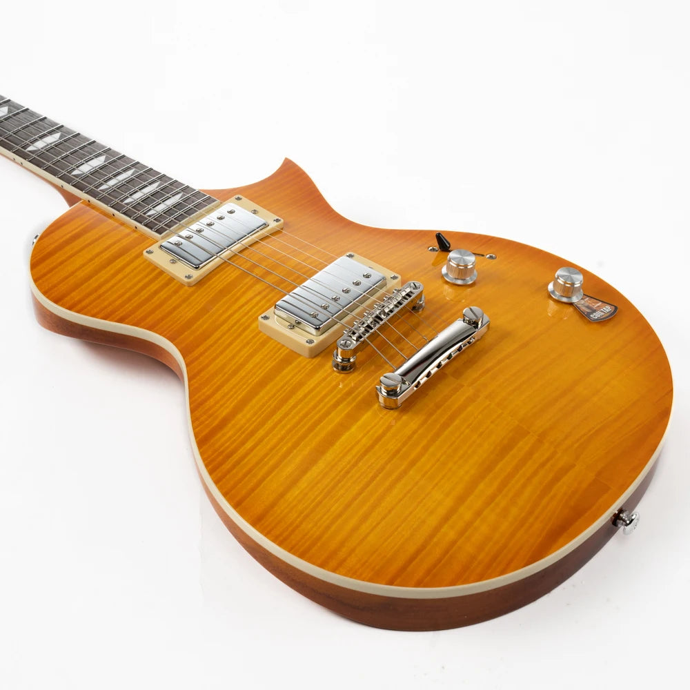 Guitarras Eart EGLP-620 Sintonizadores de bloqueo superior de arce flameado Pastillas divididas en bobina Guitarra eléctrica
