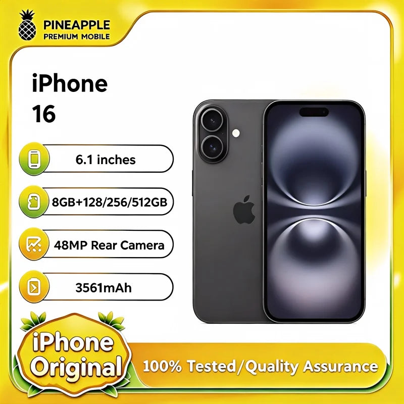 iPhone 16 original, 6.1" Super Retina XDR OLED, 128/256 GB ROM, 6 GB RAM, Face ID, NFC, A18, desbloqueado, versiones EE. UU. y China, 5G, teléfono móvil iPhone 16
