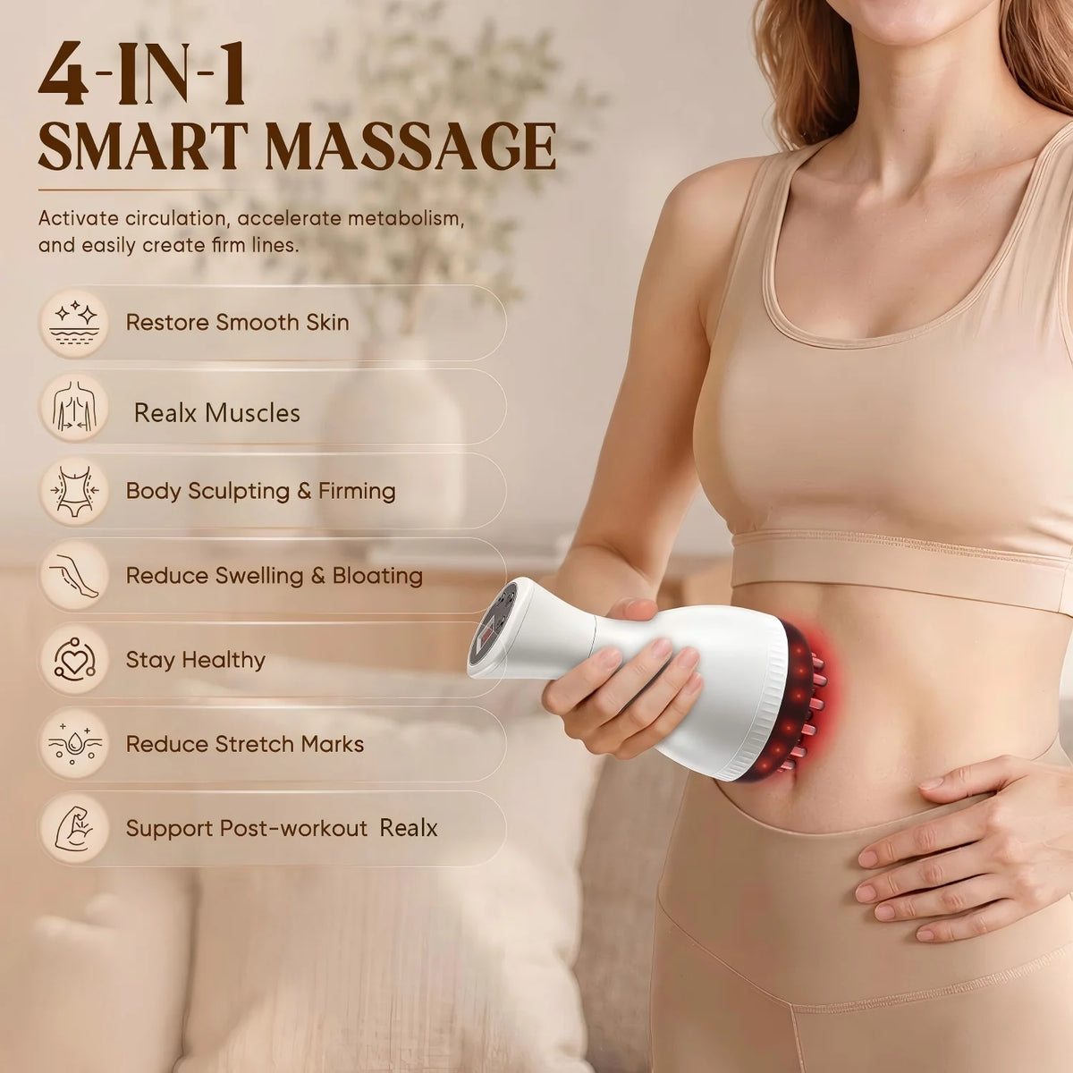 Cepillo Eléctrico Meridian para Masaje Gua Sha, Drenaje Linfático, Anticelulitis, Herramienta de Masaje, Máquina Moldeadora Corporal para Piernas, Brazos y Abdomen