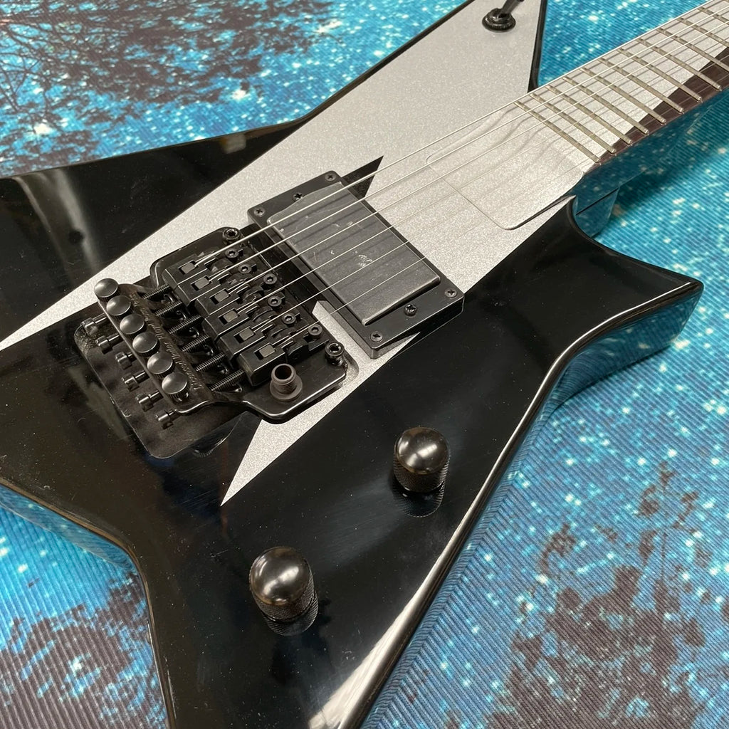 Guitarra Eléctrica de 6 Cuerdas, Diapasón de Palisandro, Sistema de Trémolo de Doble Bloqueo, Guitarra Eléctrica Ideal para Shred