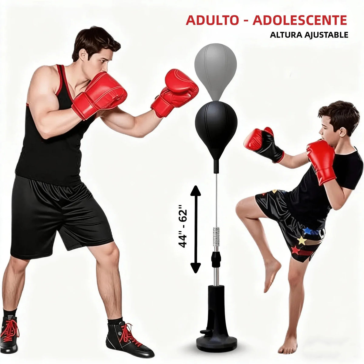Nuevo Saco de Boxeo Premium, Saco Cobra para Entrenamiento de Agilidad, Equipo de Fitness para el Hogar, Saco de Reflejos con Varilla Reforzada, el Mejor Regalo Familiar