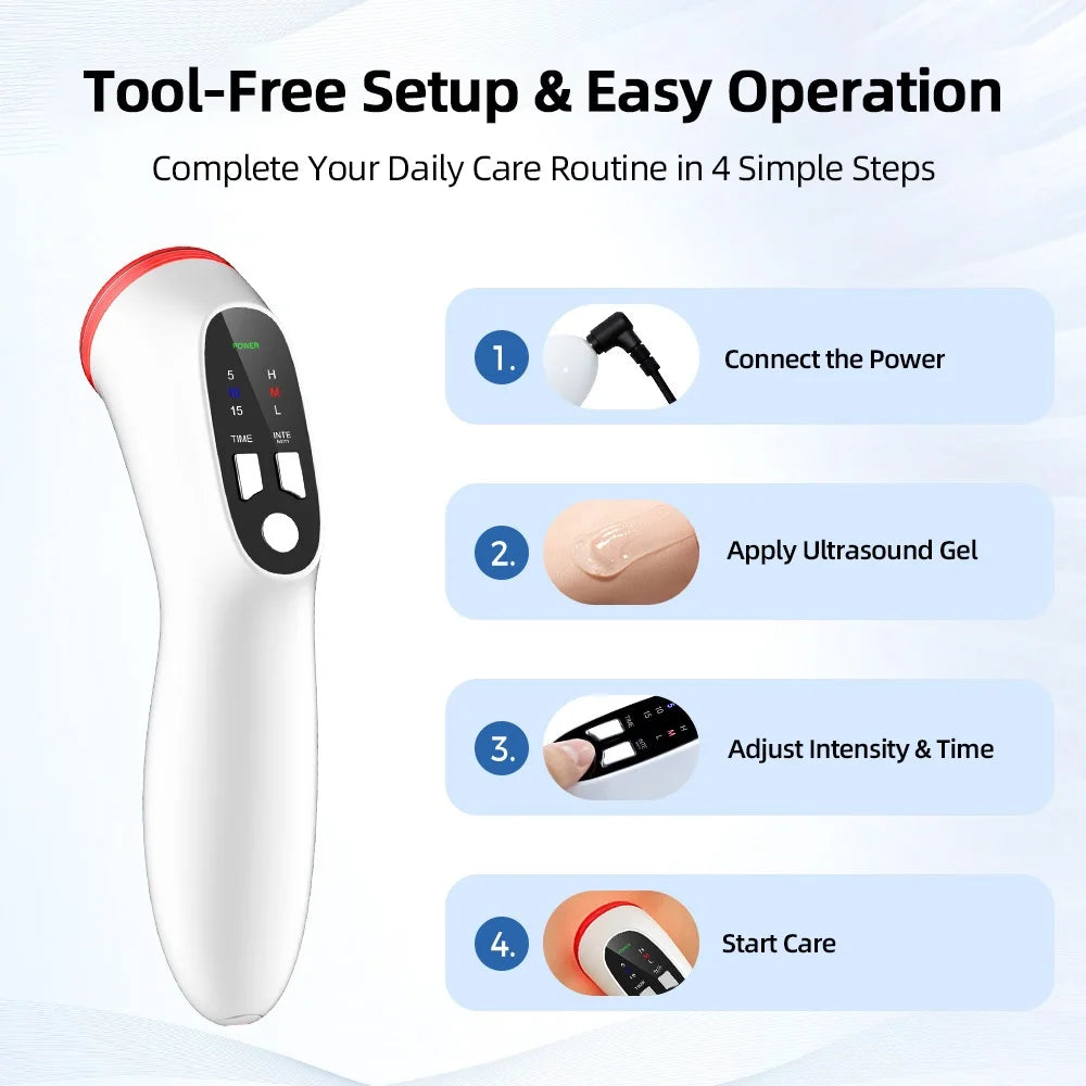 Máquina Ultrasónica Mini para Uso Doméstico, Masajeador Ultrasónico para Cara, Cuello y Cuerpo, Dispositivo de Belleza para Lifting Facial y Reafirmación de la Piel, Relajación Corporal