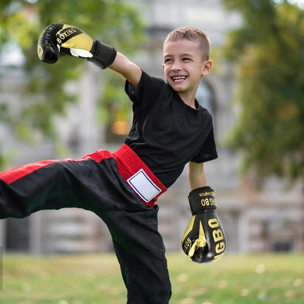 1 par de guantes de boxeo para niños, guantes de entrenamiento de boxeo para niños, guantes de ejercicio de lucha, guantes de entrenamiento de lucha y Fitness
