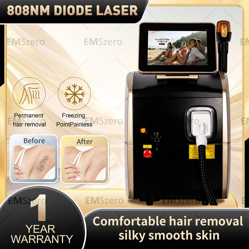 Máquina de Depilación Láser de Diodo de 5000W 808nm, Depilación Corporal Permanente Sin Dolor con Punto de Congelación, Equipo de Belleza para Salón
