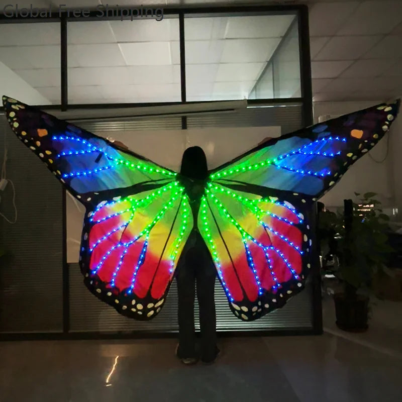 Alas Led a todo color para trajes de danza del vientre, alas de mariposa, capa de baile, accesorios para escenario, fiesta, juego de rol, accesorios brillantes 2026