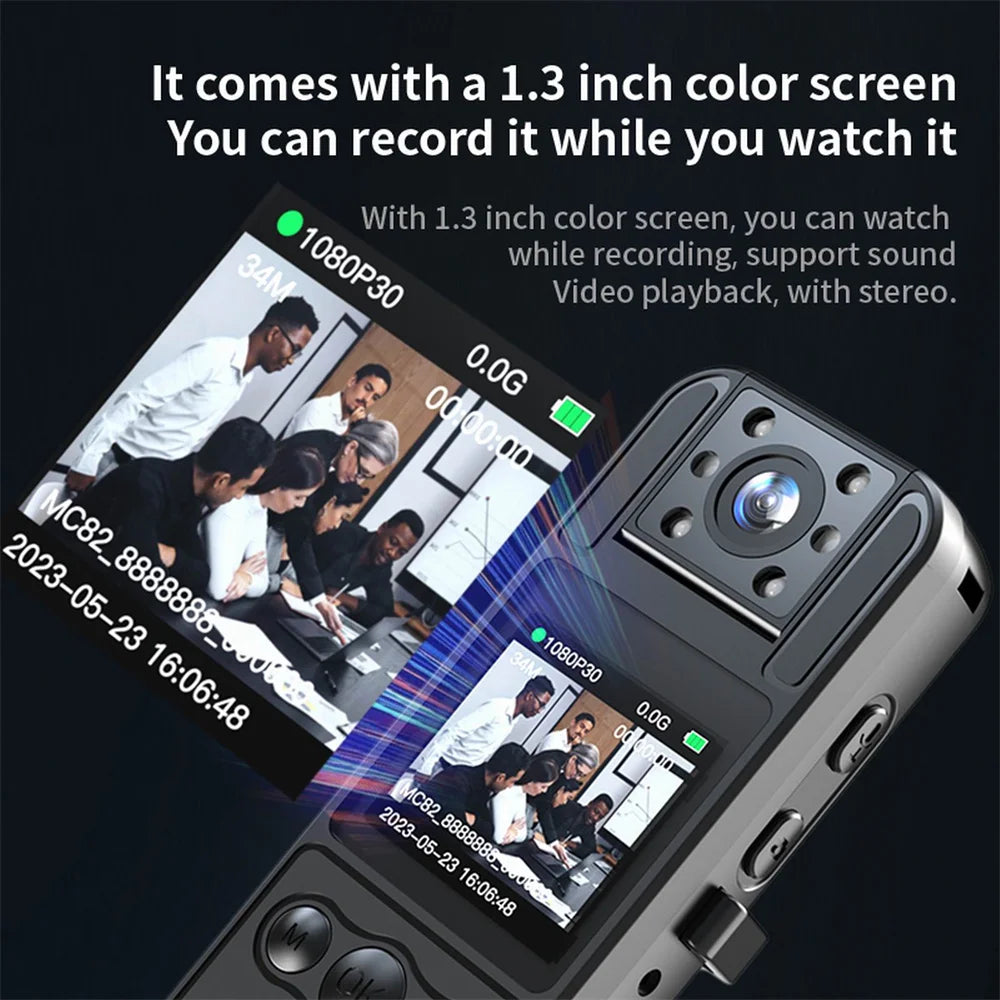 Nueva Mini cámara HD de 1080P, grabadora de vídeo Digital portátil BodyCam 180, cámara de policía de visión nocturna infrarroja giratoria, videocámara pequeña