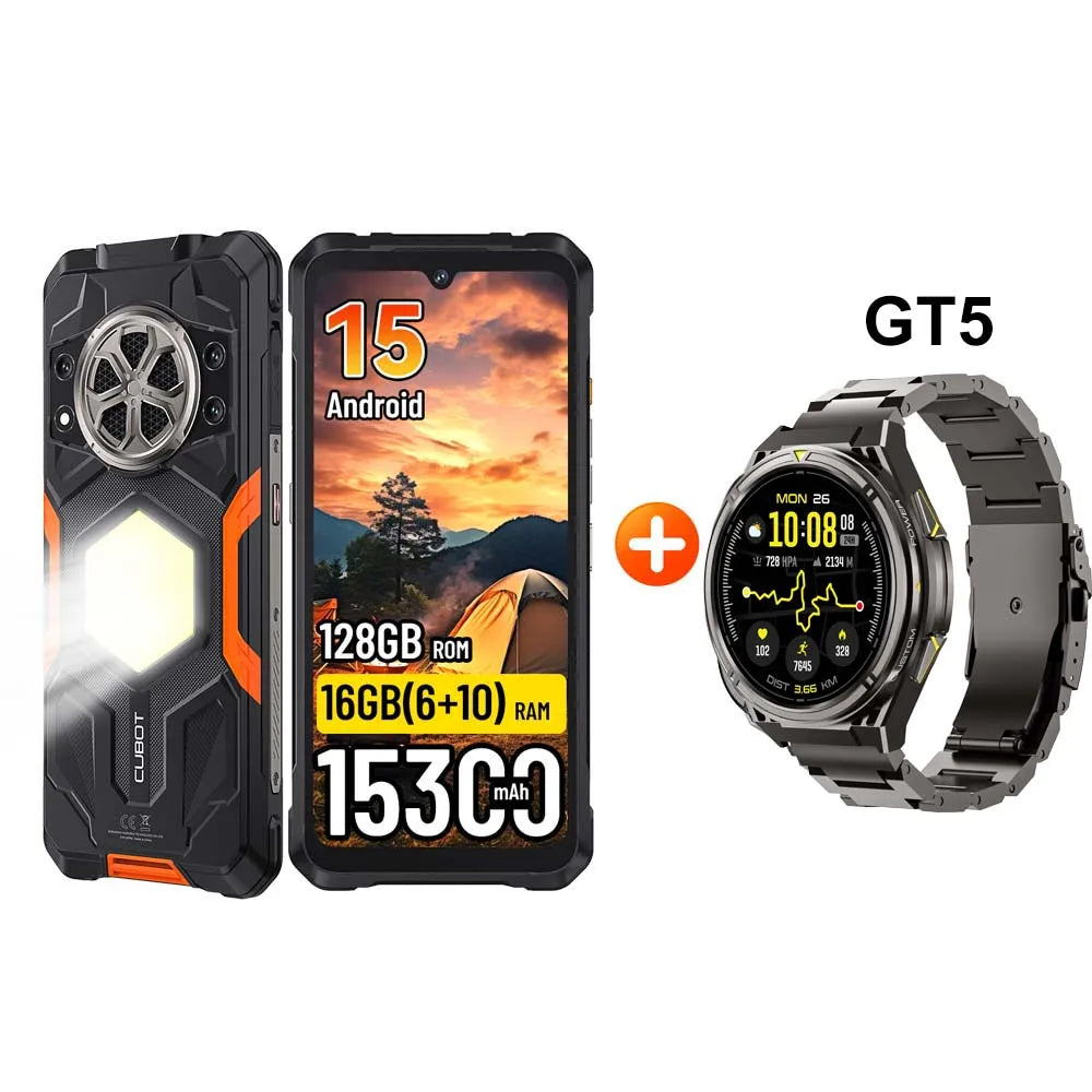 [Envío desde Polonia] CUBOT KingKong Power 5 Smartphone resistente Android 15 15300mAh 6.88" 16GB RAM (6+10) 128GB ROM Luz para acampar