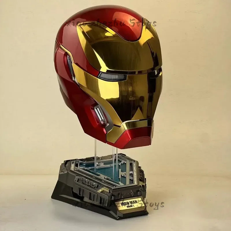 Casco de Iron Man Mk5 Mk7 Mk50 Mk17, Casco Usable con Control Remoto de Voz Eléctrico, Regalo Coleccionable para Adultos para Juego de Roles