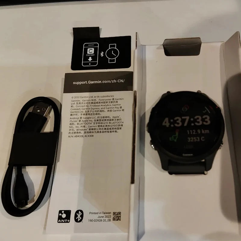 Reloj deportivo inteligente Garmin Forerunner 255 de 46 mm con NFC, 4 GB de RAM, Bluetooth, Wi-Fi, estilo básico