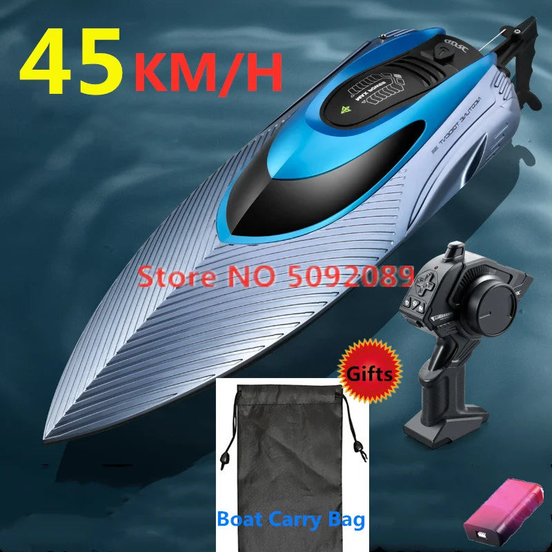 Lancha rápida RC de alta velocidad 45 km/h, barco de control remoto grande de 37 cm, 2.4G, embarcación de remo, impermeable, con reinicio de vuelco, barco de carreras RC, juguete RC