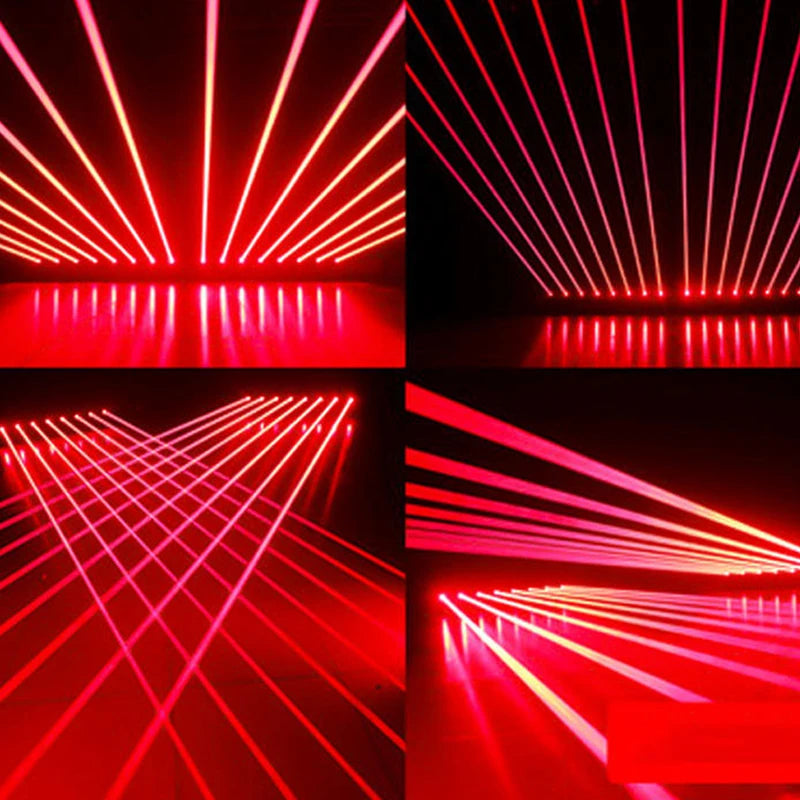 Proyector Láser DJ de 8 Ojos, Barra de Luz Láser Roja de 8X500mw, Luces de Cabeza Móvil con Control DMX, Iluminación de Discoteca para Escenario, Fiestas y Espectáculos