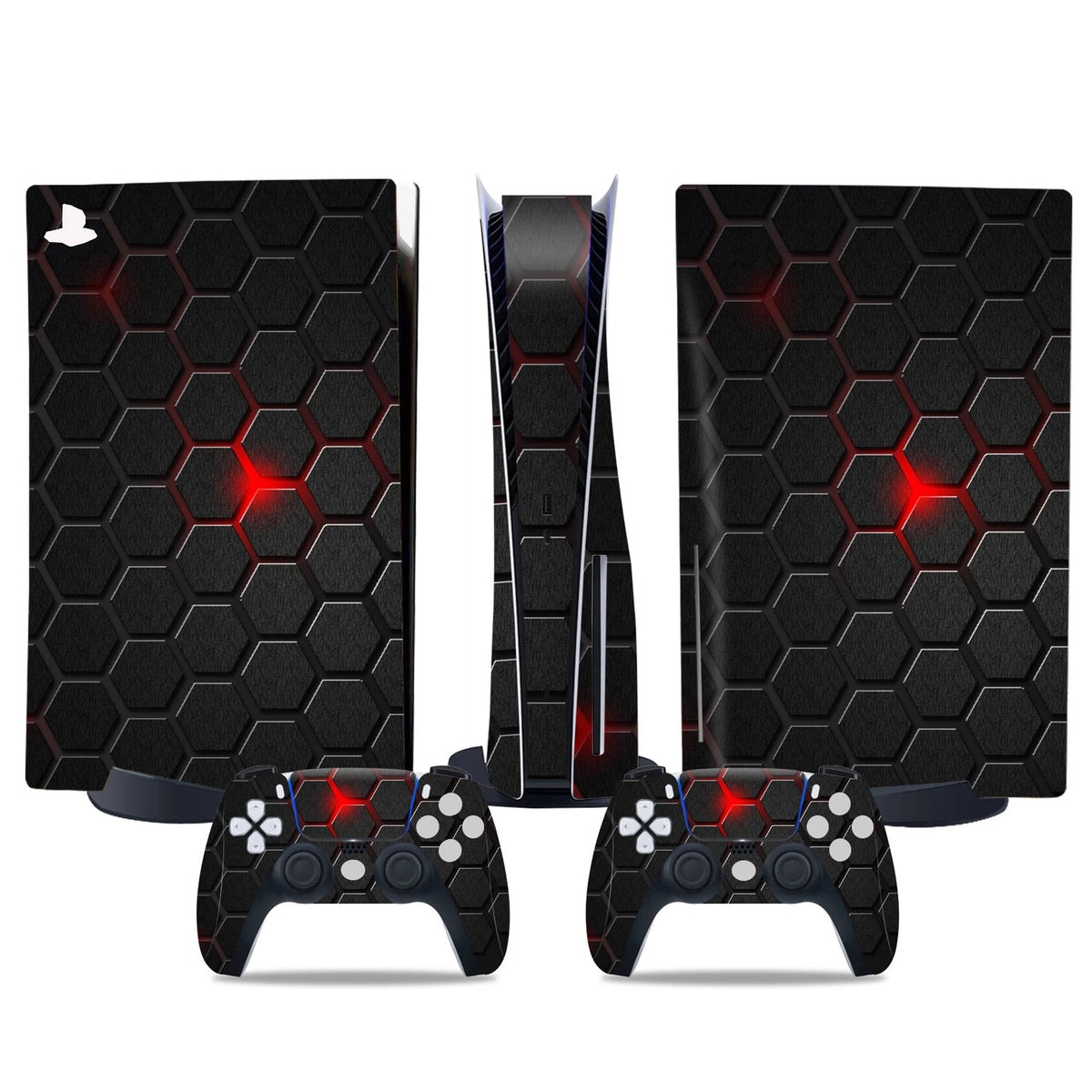 Compatible with PS5 Disc Skin Sticker Protective Vinyl Decal Removable Cover for PS5 Disc Console and 2 Controllers