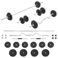 Set de Mancuernas y Barras de 30 kg, Kit de Levantamiento de Pesas, Discos de Hierro Fundido, Equipo de Entrenamiento de Fuerza para Gimnasio en Casa, Set de Ejercicio para Hombres y Mujeres