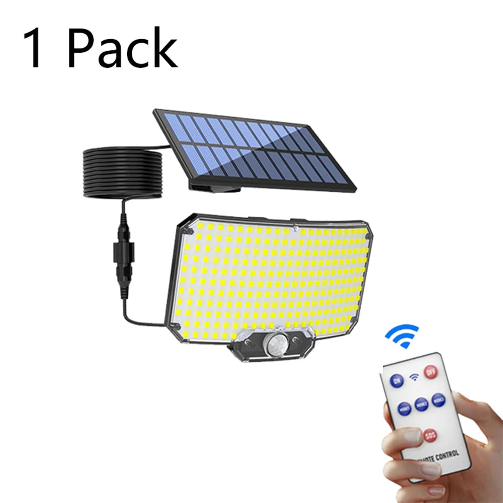 234 luces solares LED para exteriores, superbrillantes, con sensor de movimiento humano, lámparas de seguridad para pared, para garaje, patio y jardín