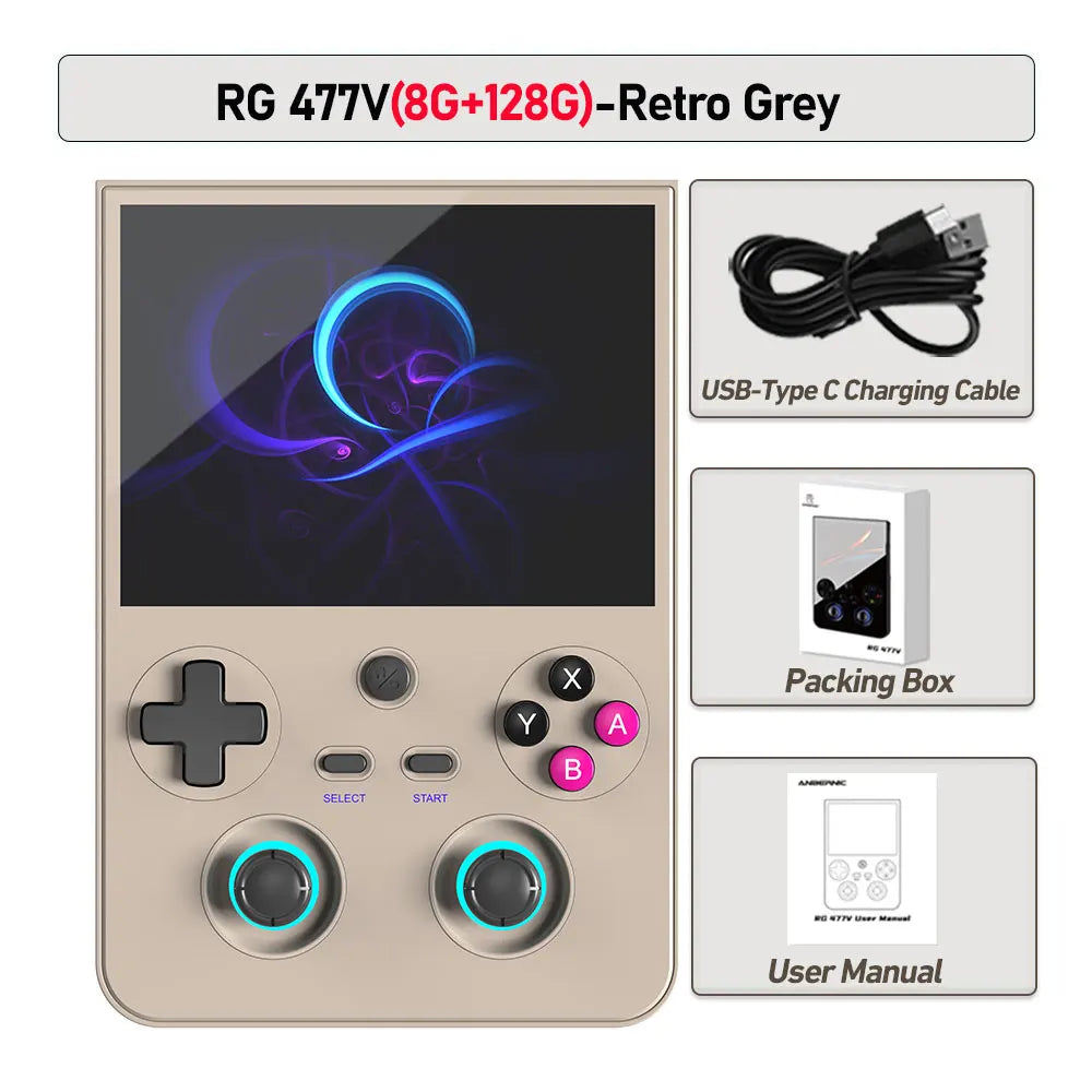 Consola de Juegos Retro Portátil Anbernic RG477V, Pantalla LTPS de 4.7 Pulgadas, 64 Bits, Reproductor de Juegos, Dimensity 8300, Multijugador en Línea, Streaming, RG 477V