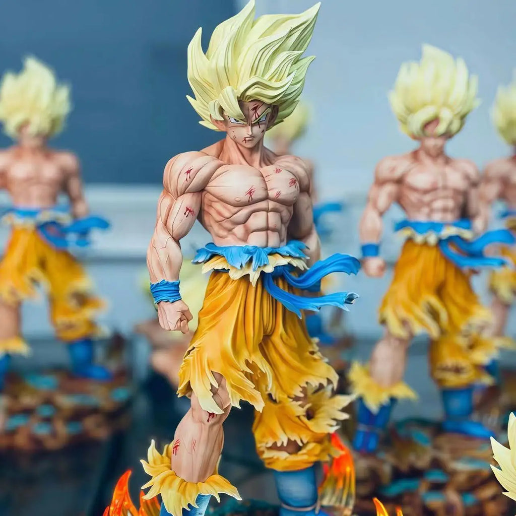 Estatua Jt Dragon Ball Z Son Goku figura cabezas reemplazables Base Led Super Saiyan Goku figuras de acción colección modo juguetes regalos
