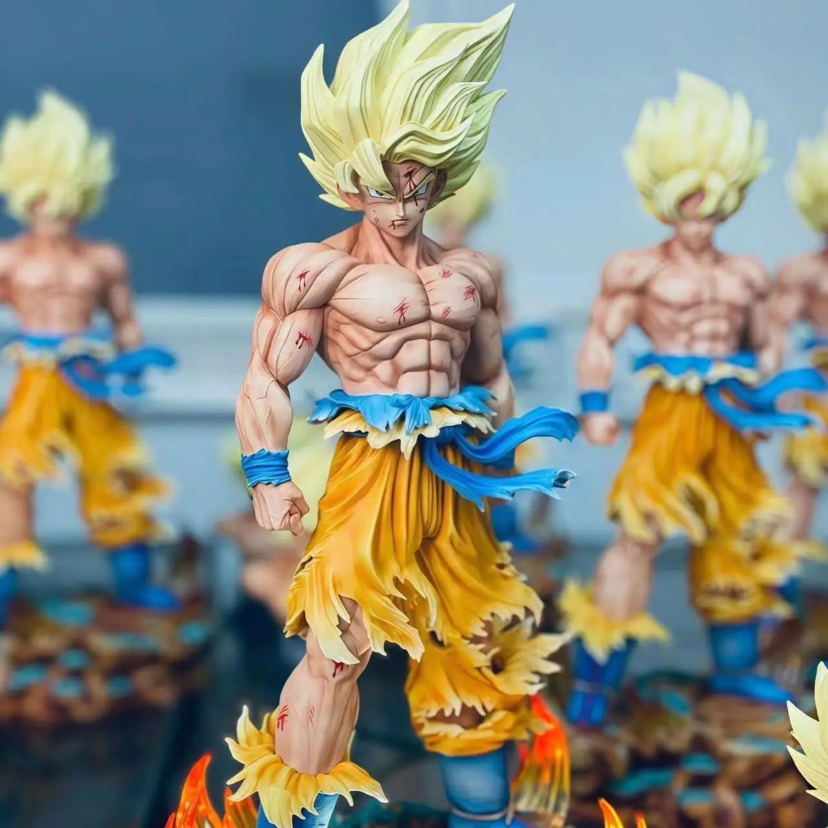 Estatua Jt Dragon Ball Z Son Goku figura cabezas reemplazables Base Led Super Saiyan Goku figuras de acción colección modo juguetes regalos