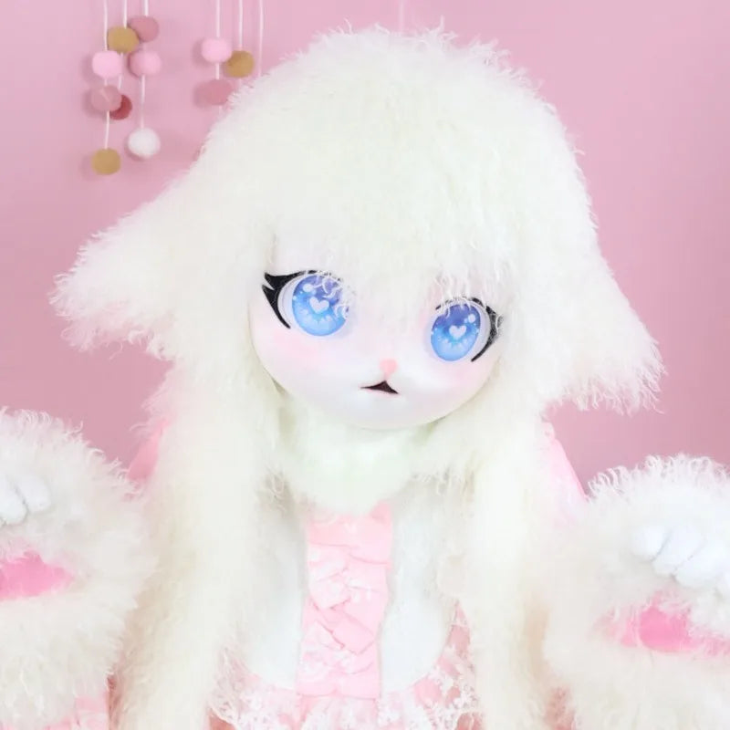 Cubrecabezas de Fursuit de Peluche con Cabeza de Oveja Kig, Estilo Anime, Máscara de Cosplay para Comic Con, Halloween, Fiestas y Actuaciones