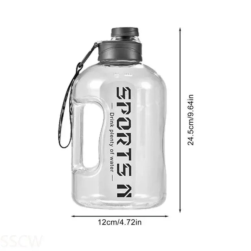 Botella Deportiva de Gran Capacidad con Correa, Resistente a Altas Temperaturas, Vaso de Plástico con Pajita, Botella de Agua Portátil para Estudiantes