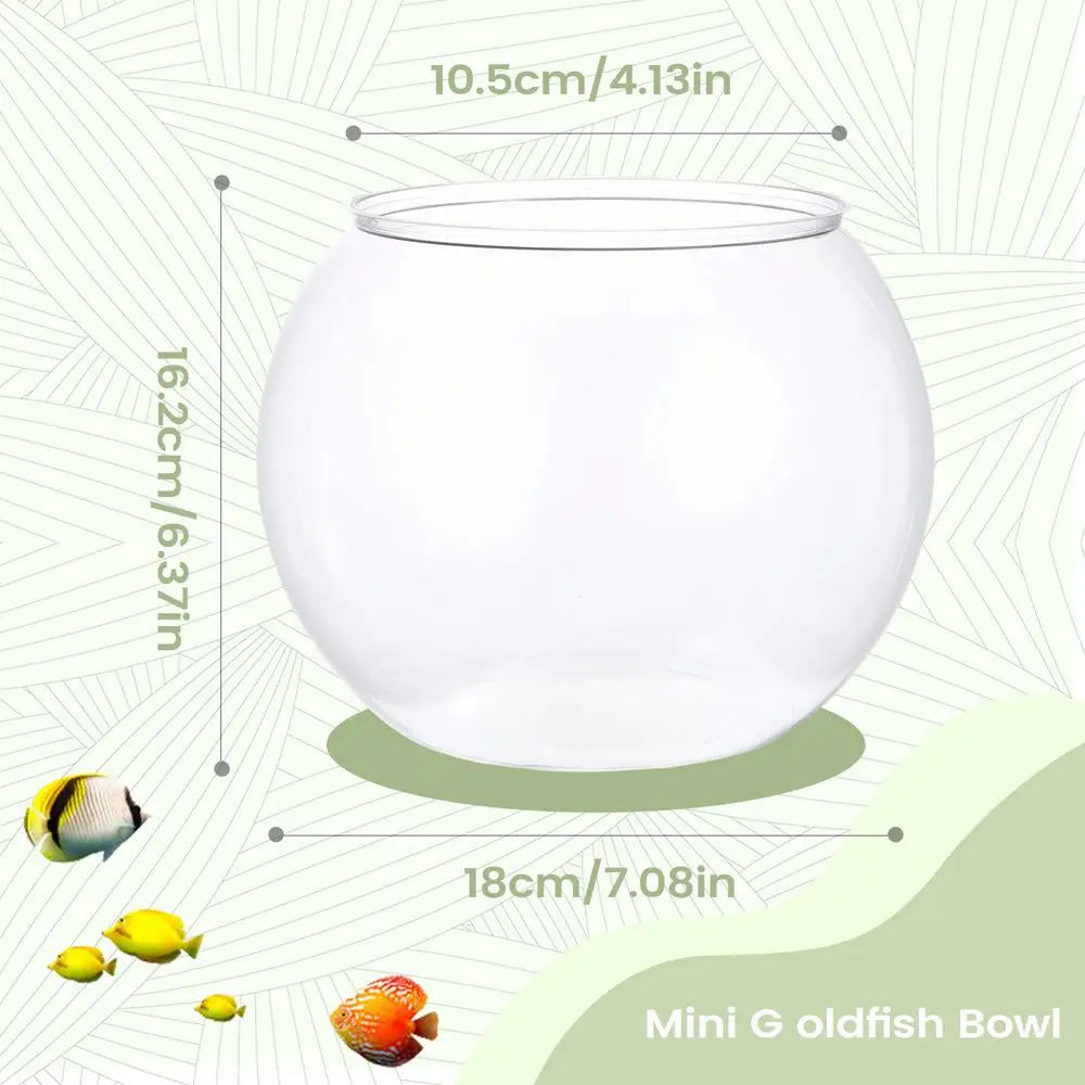 Clear Transparent Round Fish Tank Plastic Small Fish Bowl creative light luxury Desktop Aquarium Bowl Living Room Home Decor