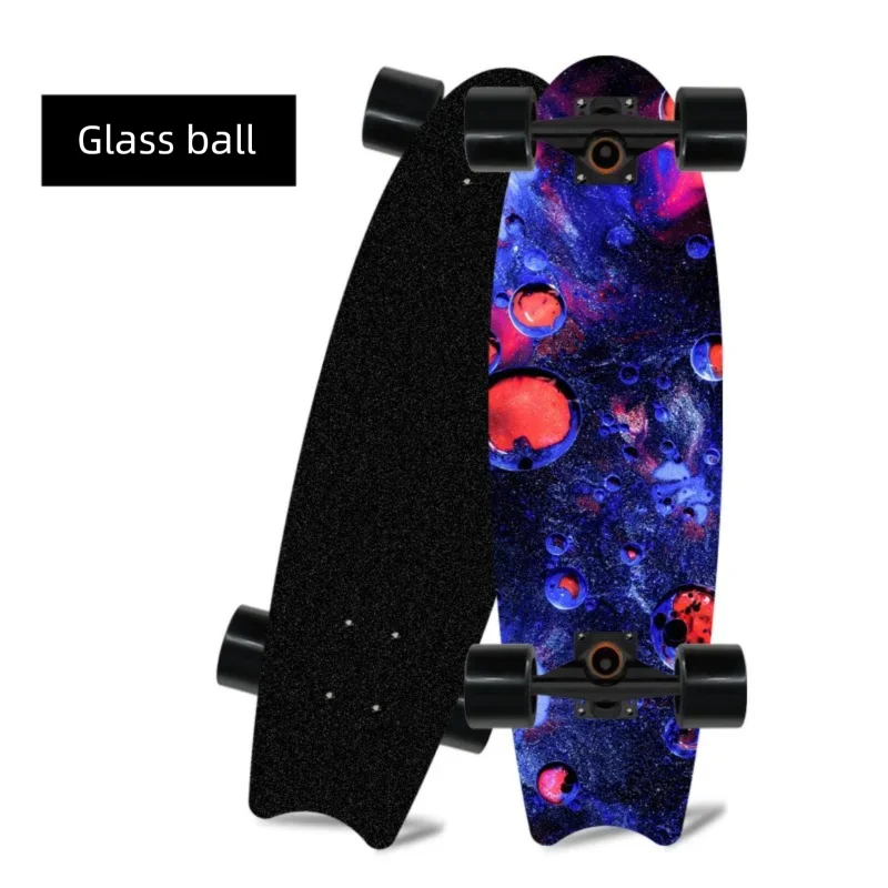 Patineta de madera de arce con cuatro ruedas y diseño de cola de pez, ideal para principiantes, para desplazarse y practicar patinaje urbano.