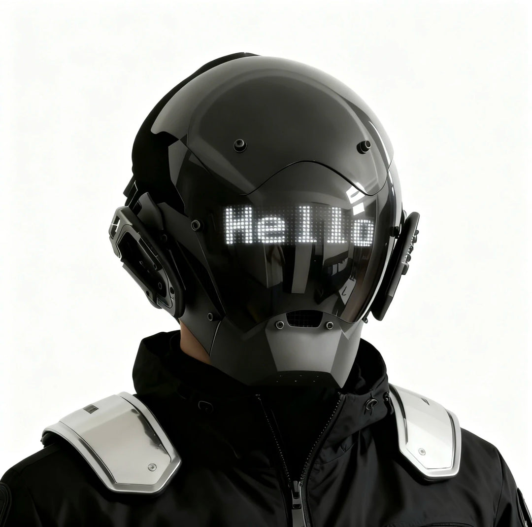 Máscara Cyberpunk LED, Máscara para Juegos de Rol, Control por Aplicación, Casco Programable, Decoración para Juegos de Rol, Disfraz para Fiestas