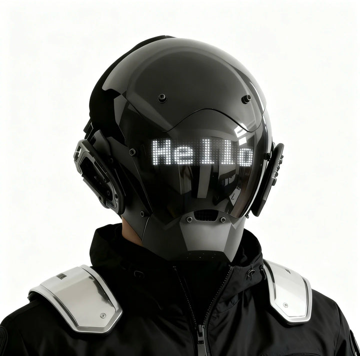 Máscara Cyberpunk LED, Máscara para Juegos de Rol, Control por Aplicación, Casco Programable, Decoración para Juegos de Rol, Disfraz para Fiestas