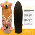 MapleWoodLand Surf Skate Big Fish Board Surfskate Single Kick Skateboard con Ruedas Grandes para Principiantes, Uso Diario y Cruising Urbano