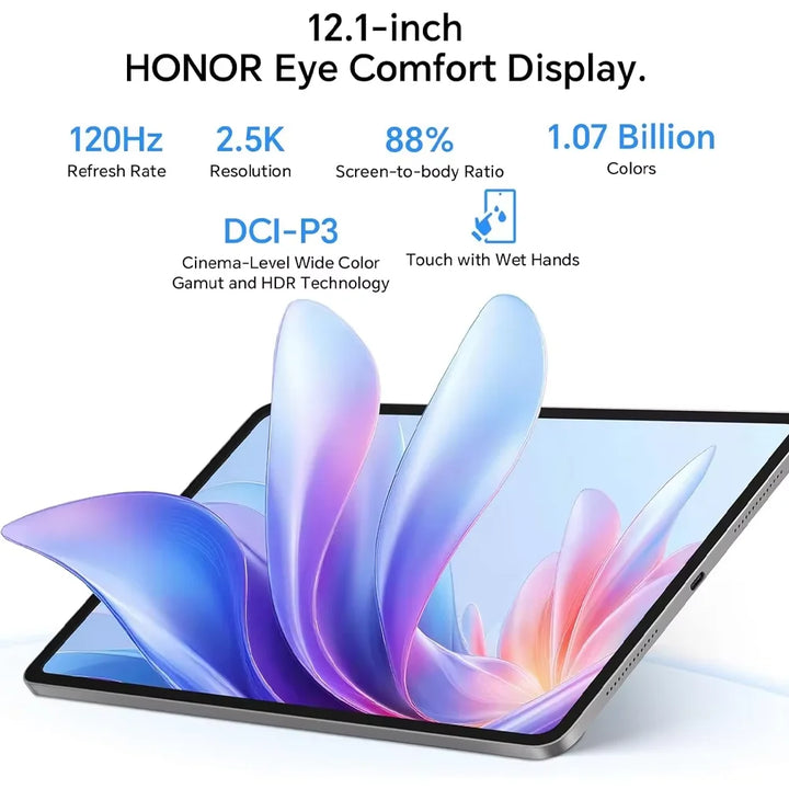 Tablet HONOR Pad 10, Versión EU, Pantalla de 12.1 Pulgadas 120Hz 2.5K, Batería de 10100mAh, Qualcomm Snapdragon 7 Gen 3, Cámara de 8MP