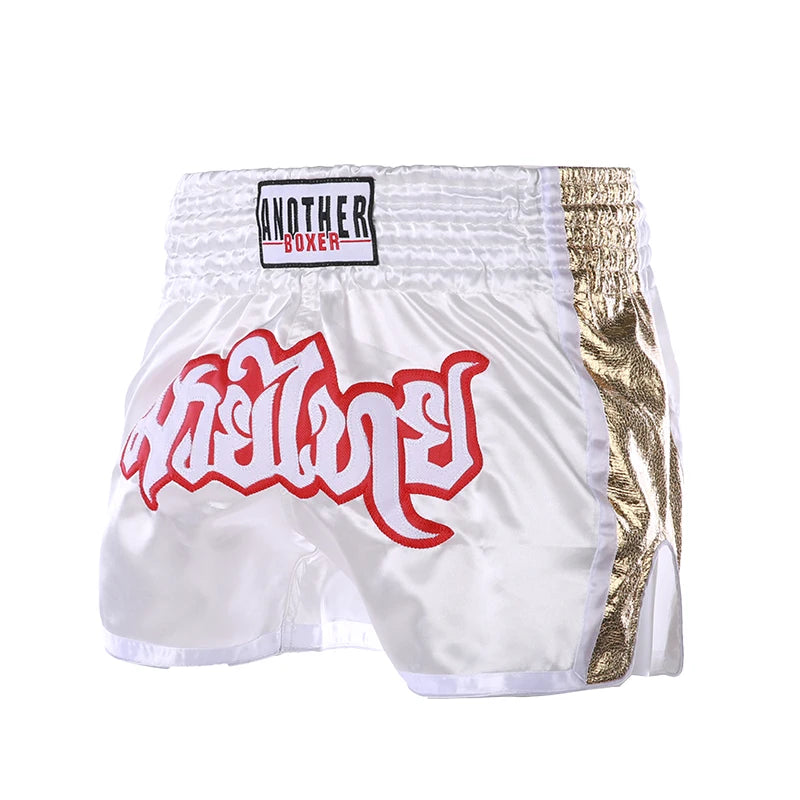 Pantalones Cortos de Muay Thai para Hombre, Mujer y Niños, Pantalones de Entrenamiento de Boxeo, Kickboxing, Bordados, para Gimnasio, Artes Marciales, Grappling, Ropa de Entrenamiento de MMA