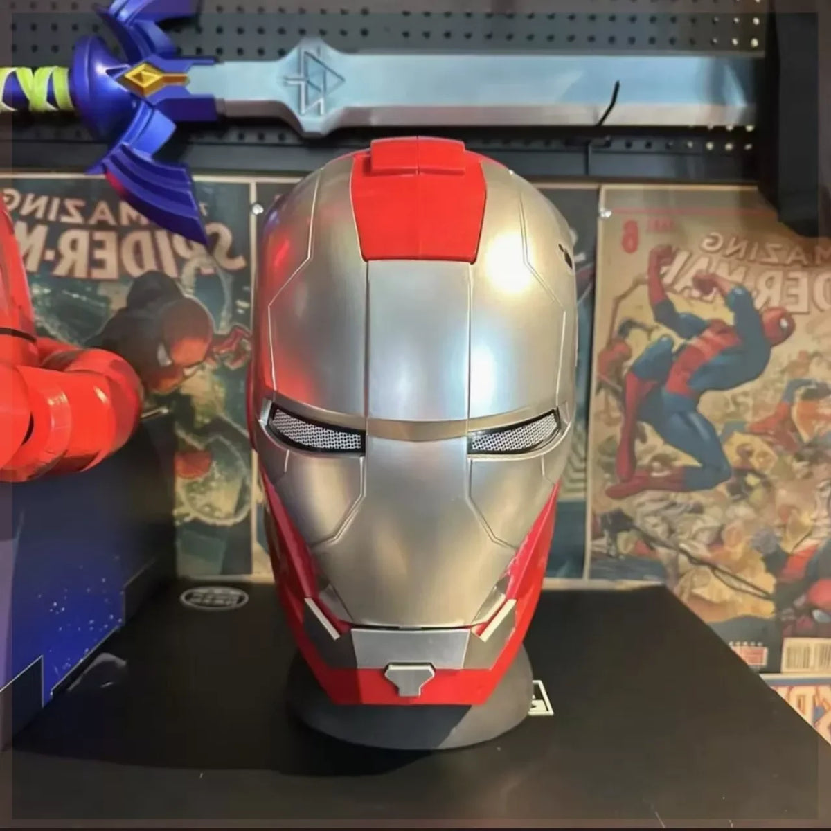 Nuevo Casco de Iron Man Mk5 Eléctrico/Manual con Apertura y Cierre, Control de Voz Bilingüe, Juguetes de Colección para Adultos, Regalo de Anime