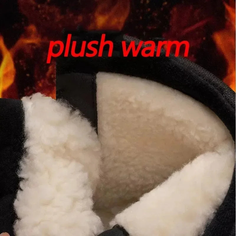 Zapatos de nieve de alta calidad para hombre, botas de esquí cálidas de felpa, botas de invierno, zapatos, botas de nieve para exteriores, zapatos de plataforma antideslizantes