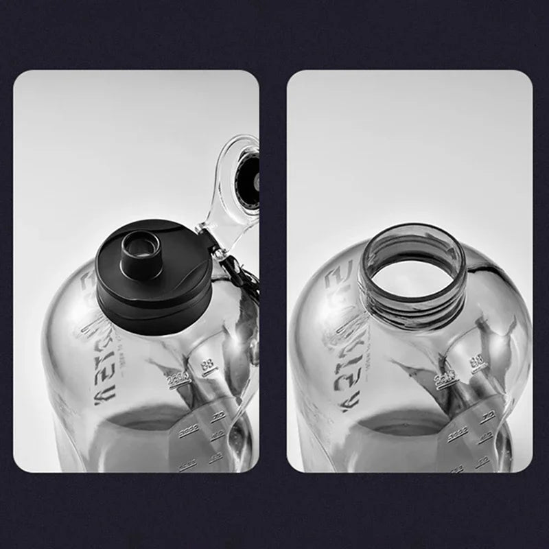 Botella de agua de gran capacidad de 2 litros, hervidor de agua deportivo para gimnasio, para acampar, viajar, botellas para beber sin BPA