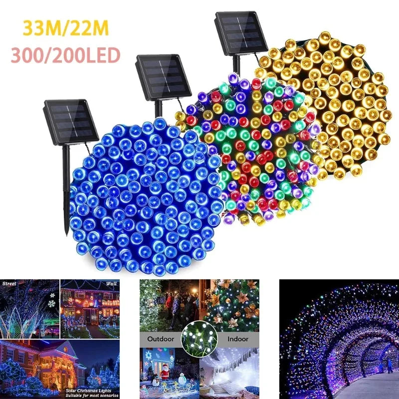 Solar Outdoor Lights Waterproof Solar String Lights 8 Modes Solar Twinkle Fair Lights for Christmas Garden Holiday Wedding Decor