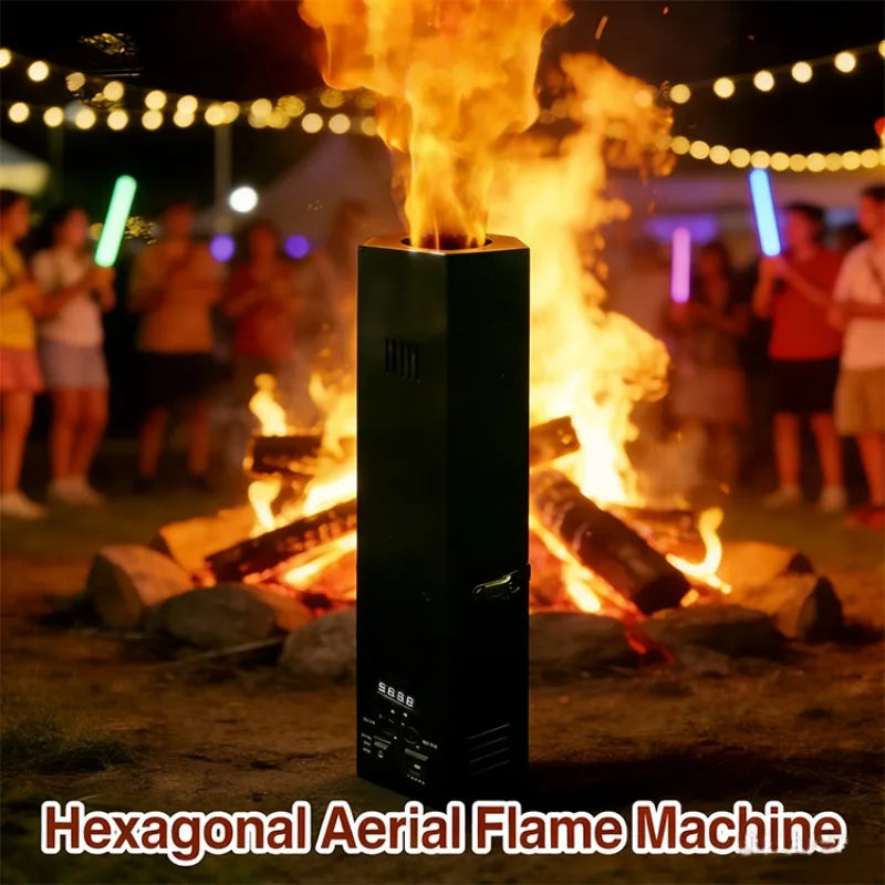 Máquina de Llamas Hexagonal DMX512 de 5 Canales y 300W, Columna de Fuego de 3 Metros de Altura, Equipo Profesional para Crear Atmósfera en Escenarios, Clubs y Fiestas