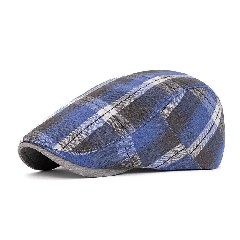 Boina de cuadros colorida para hombre y mujer, gorro artístico de estilo vanguardista, diseño fino, gorra tipo vendedor de periódicos retro británica para primavera y otoño