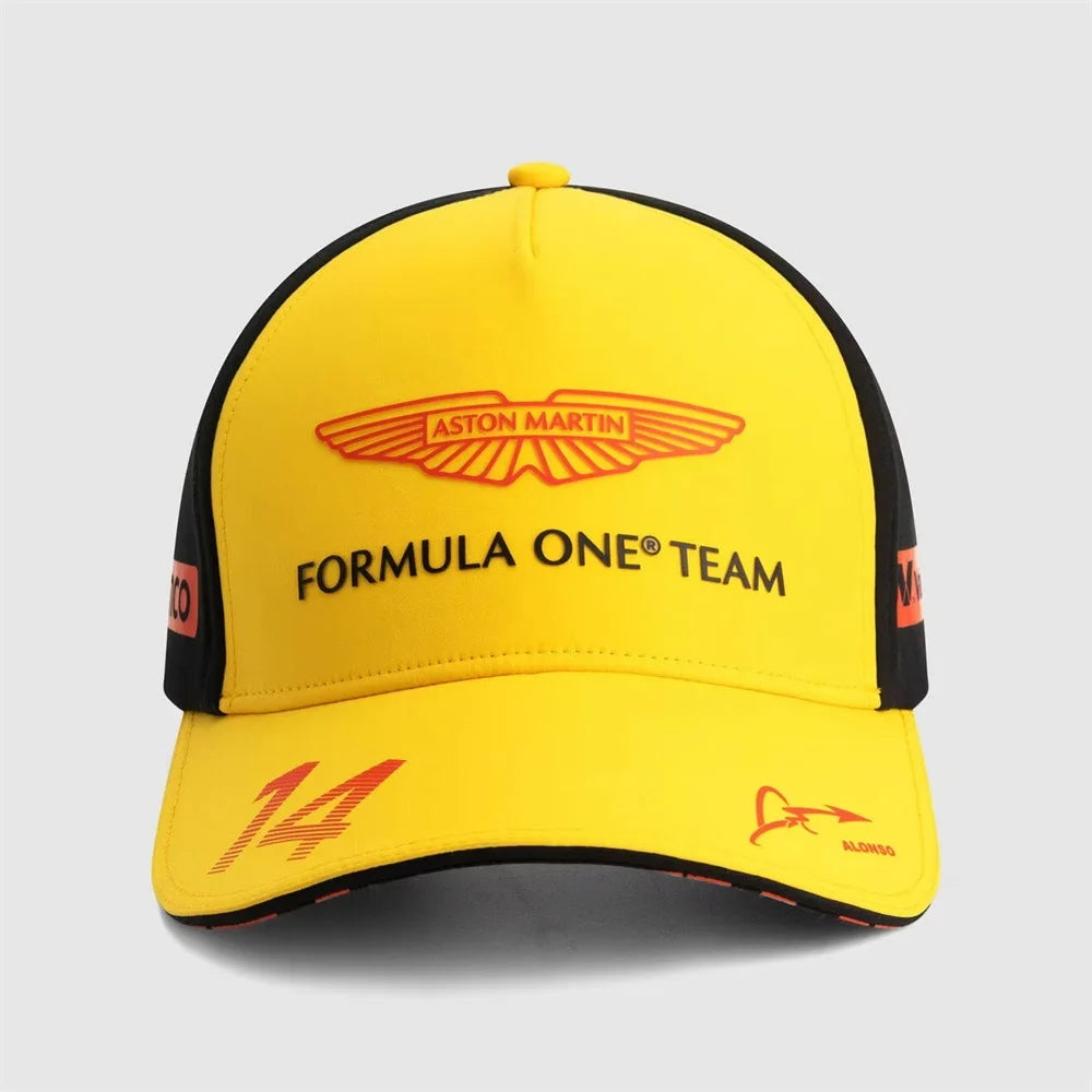 Nueva gorra de béisbol de fan del equipo de F1 Aston Martin Racing con visera curva y parte superior inclinada - Adecuada tanto para hombres como para mujeres